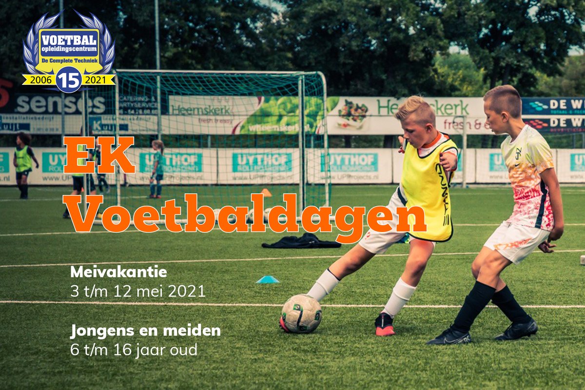 Vind jij ook dat jouw kind een geweldige meivakantie verdient na deze ellendige tijd❓ Wij vinden van wel en daarom organiseren we de leukste EK-voetbaldagen van de meivakantie samen met 5️⃣ van onze clubs in het Groene Hart.

Voor info en inschrijven 👉 bit.ly/3cUtkVy