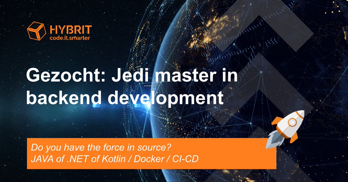 BHybrit's tweet photo. Do you have the force in source? https://t.co/uw6kAZXQlf

Solliciteren was nog nooit zo makkelijk &amp; ontspannen.

#Java #Dotnet #kotlin #docker https://t.co/LK9j77klRB
