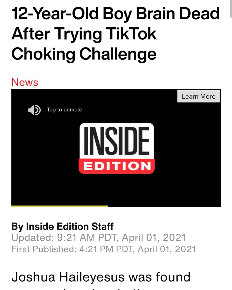 WatotoWatchNet's tweet image. #ParentsAlert
#ChildOnlineSafety

"Joshua had been playing this dangerous game completely unaware of the risks involved," the family said.

insideedition.com/12-year-old-bo…

#StayAlert#StayWoke
#SafetyByChoiceNotByChance