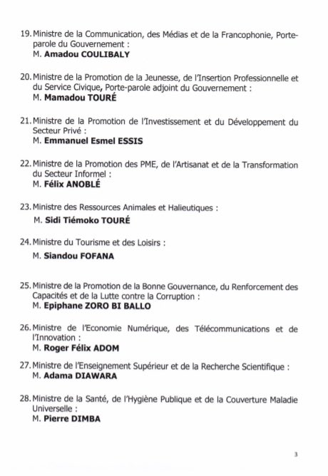 cote d ivoire voici la liste du premier gouvernement de patrick achi benin regard