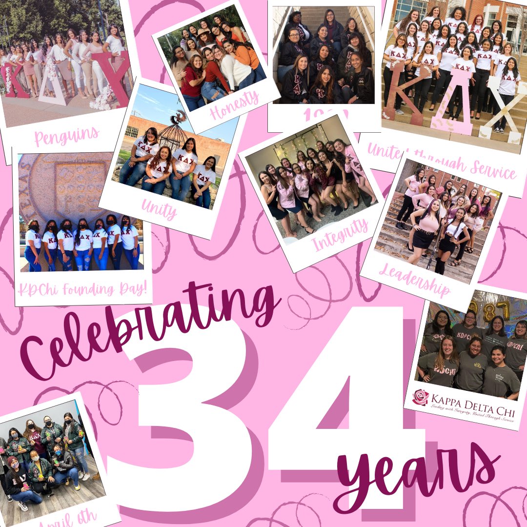 To every member of Kappa Delta Chi, thank you for the past 34 years of Unity, Honesty, Integrity, and Leadership! We are so thankful for each and every member because without you we wouldn’t be the organization we are today!

#KDChiturns34 #KappaDeltaChi #KDChi #FoundingDay