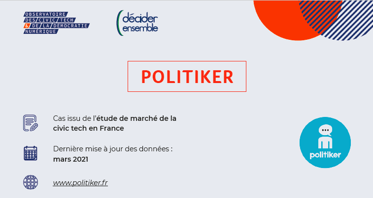 🆕Notre étude de marché sur la #civictech en France s'enrichit déjà d'1 nouveau cas !

👉Découvrez l'offre proposée par <a href="/Politiker_fr/">Actons</a>, une civic tech de l'ESS qui accompagne tout type de projet et organise aussi des consultations

site.assoconnect.com/services/stora…