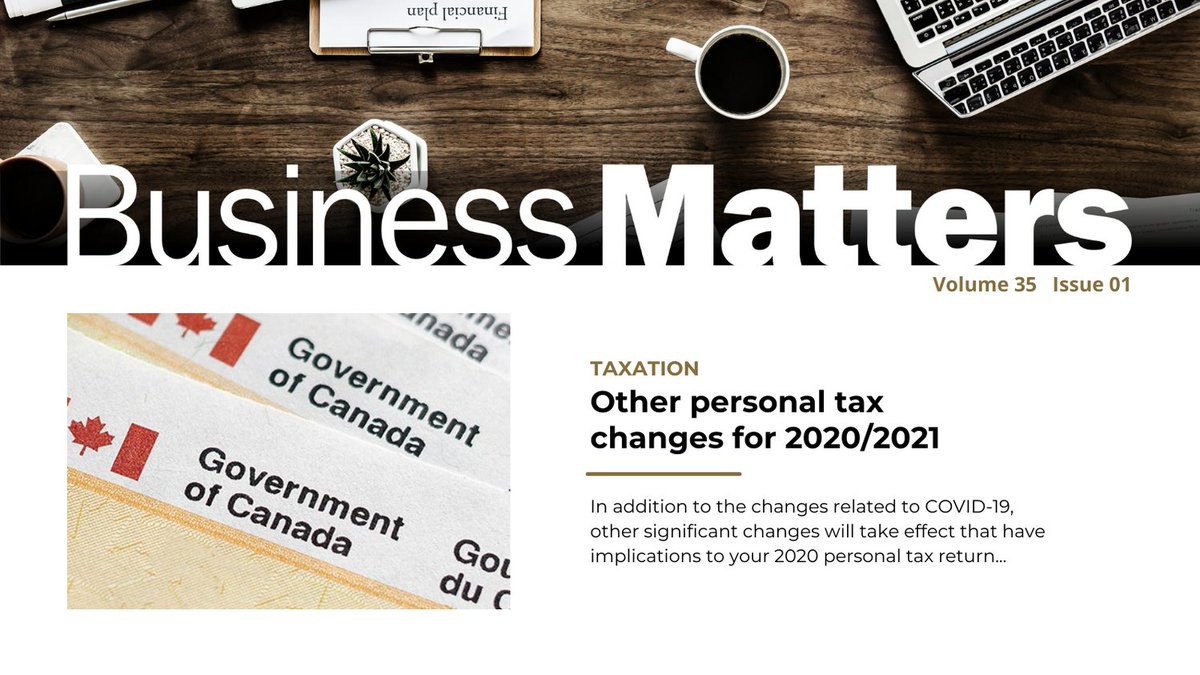 In addition to the recent COVID-19 tax changes, other recent changes will influence the 2020 and 2021 personal tax returns. This edition of #BusinessMatters discusses the significant tax changes and their implications. Read more here: bit.ly/BM_35_1_2
#taxreturn #taxes