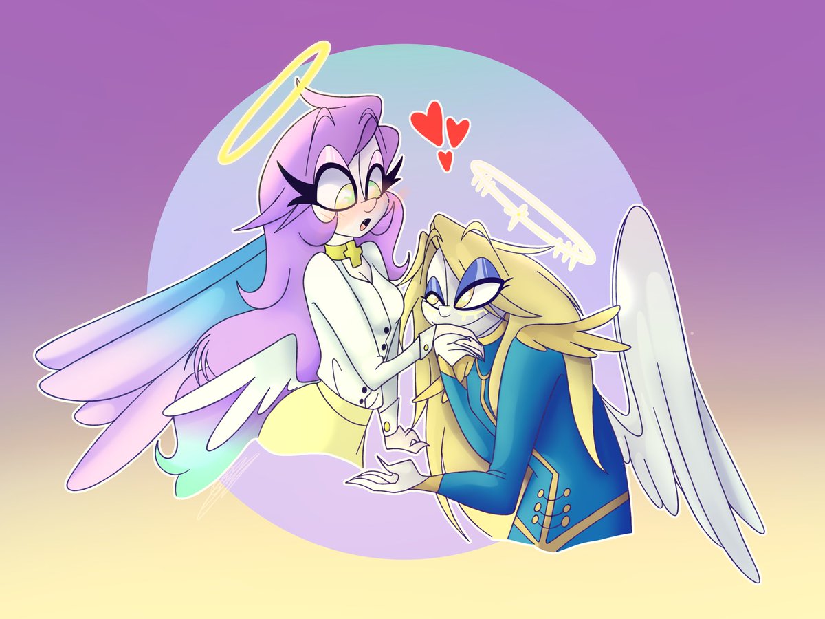 open_klo's tweet photo. First meet
@I_M_AZUR 💜💙
#HazbinHotel #HazbinHotelOC #HHOC #OC #OCart #Klo #Zadakhel #ShitIt #Angel #AngelOC #Gift #HazbinHotelFanart https://t.co/DNneuJcdm2