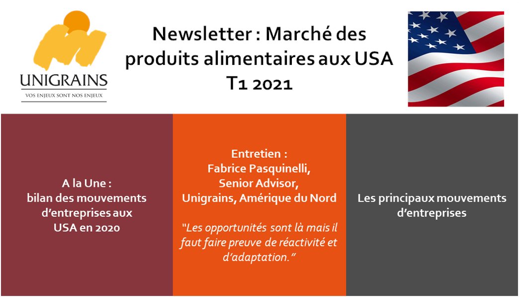 UnigrainsGroup's tweet image. Marché des produits alimentaires aux Etats-Unis : bilan des mouvements d’entreprises aux USA en 2020
Cliquez pour lire la Newsletter #USA :
Français : bit.ly/3cTwjxd 
Anglais : bit.ly/3rUD06r 

#USFood #agroalimentaire #alimentation #nutritionsante