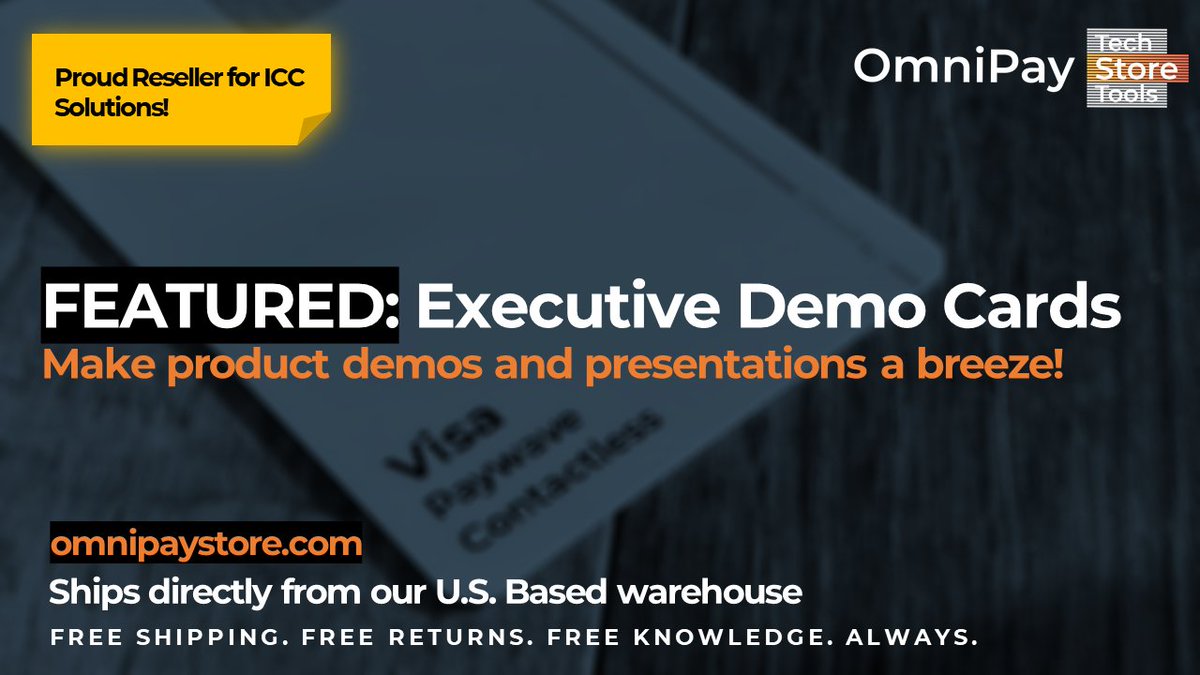 OmnipayStore's tweet photo. Executive Demo Cards are perfect for demonstrating your payments acceptance to your team and organization! 

Learn more: https://t.co/WcbZ6MjrJr

#EMV #EMVco #creditcards #payments #Visa #MasterCard #AmericanExpress #Discover #emvtesting #USpayments #ICCSolutions https://t.co/VayZxHYkYi