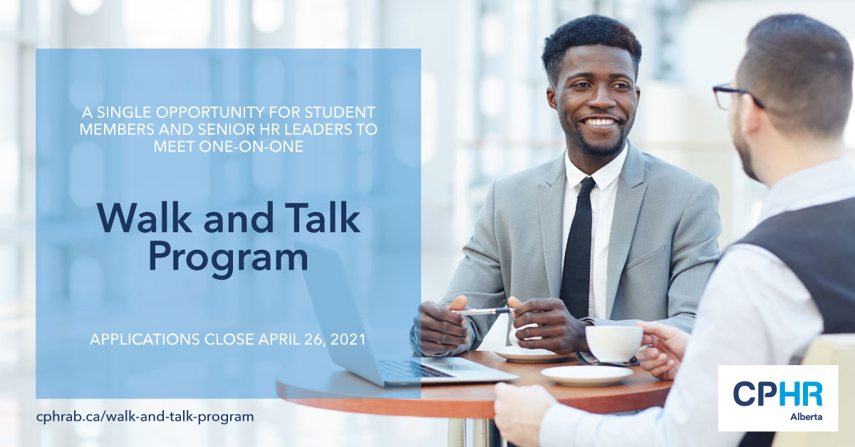 CPHRab's tweet photo. Applications for our Walk and Talk Program close April 26! If you are a student member looking to learn from experienced HR professionals, this is a great opportunity for a direct connection. Visit https://t.co/BuSRFeeixX for more info.
#CPHRab #HRstudent #careergrowth https://t.co/8FI9TZuFTJ