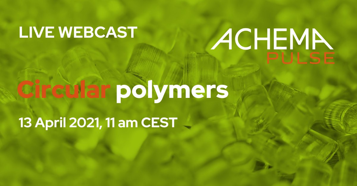 ACHEMAworldwide's tweet photo. 📅 Save the date for next week's #ACHEMApulse webcast on circular polymers  April 13, 11.00 CEST. 📅
➡️ https://t.co/Wb6DSN9E3r
 Alex van Herk, principal scientist at @astar_research, explains his approaches to make everyday plastics biodegradable and easier to recycle. ♻️ https://t.co/ROGlmKlADD