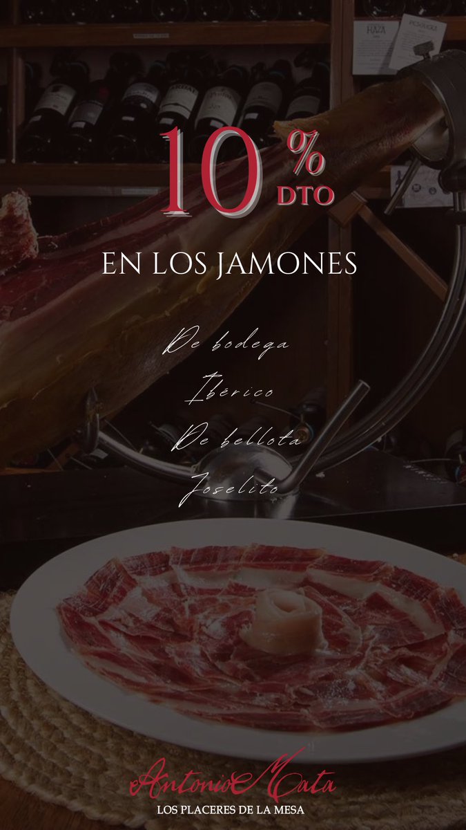 ¡Seguimos con nuestra promoción del 10% de descuento en nuestros jamones! 🐷 Aprovéchala mientras dure 🤤  #antoniomata #casamata #jamondeteruel #carnedeteruel #trufra #tubermelanosporum #jamoniberico #trufatubermelanosporum #benicassim #villareal #jamonserrano #jamonbellota