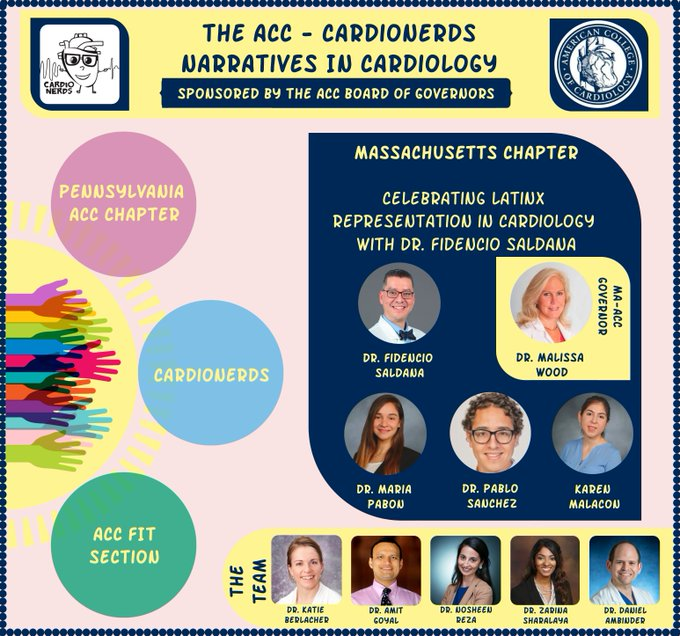 #CardioNerds ❤️🤓 🕗JOIN US TOMORROW 04/07 @ 8pm EST 🎉Celebrating Latinx Representation in Cardiology‼️ w/ @f_saldanaMD @mapabonp @pablosanchezcas @KarenMalacon @drmalissawood @ACCMass Backstage Pass: surveymonkey.com/r/V3PZPBV Future events: cardionerds.com/acc-cardionerd…