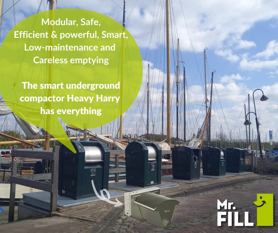mrfill_'s tweet image. At the end of March, Mr. Fill placed several containers in Monnickendam containing the Heavy Harry. Next to the different existing containers, there was a need for a residual waste container with a lot of volume and low maintenance. 

#smartcity #smartwastesolutions