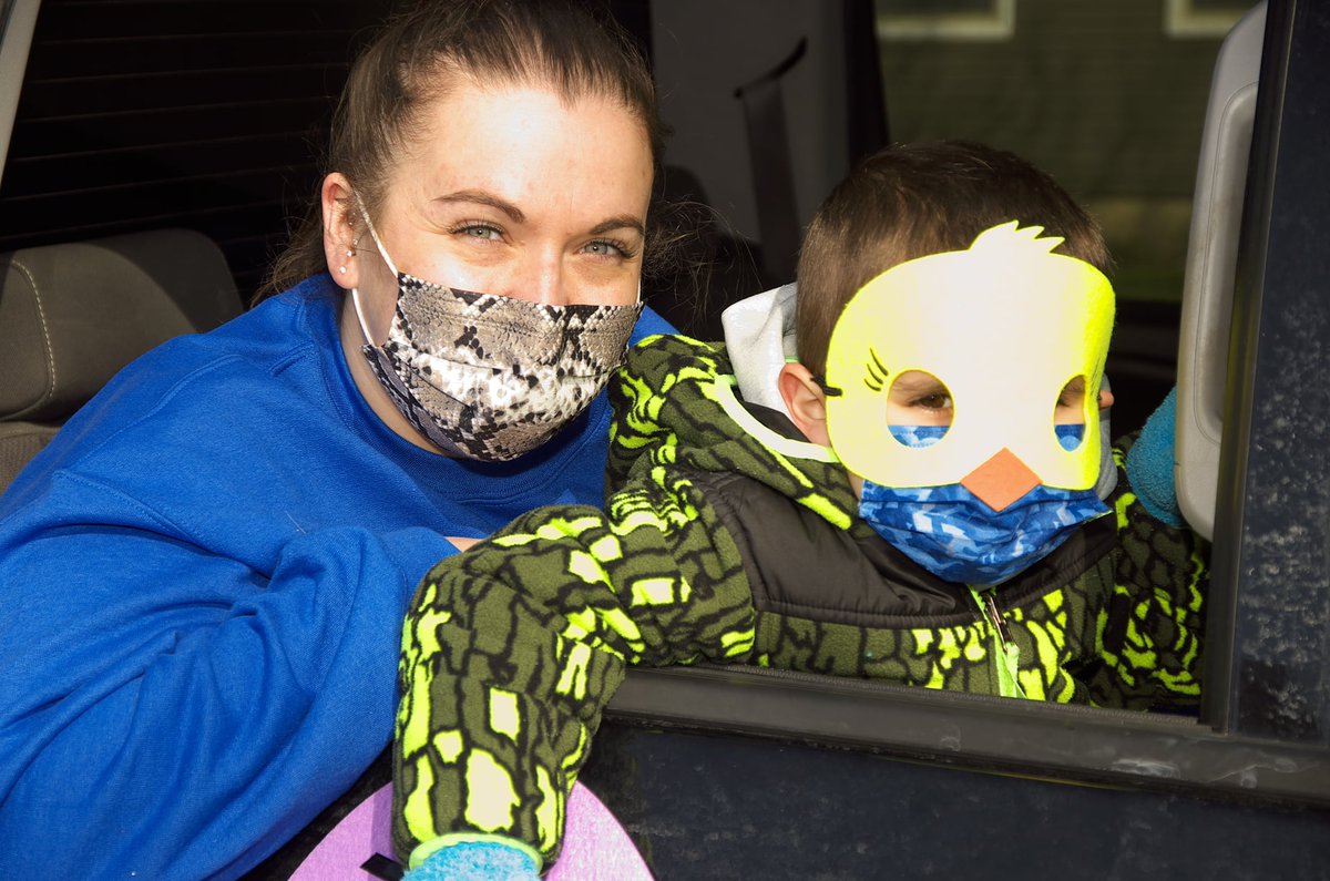 CompassFCU's tweet photo. Saturday's Easter Bunny Drive-By was a treat &amp; Compass was honored to take part!  This was a fantastic program &amp; seeing the smiles on the kids faces was surely memorable.  Thank you to all that made this happen, especially Jen Losurdo &amp; the Oswego Police and Fire Departments! https://t.co/cgO739E3eh