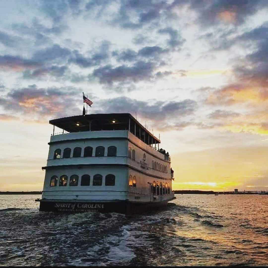Come aboard the SpiritLine Dinner Cruise on Saturday, April 10th for an awe-inspiring evening on the Charleston harbor! Book today at spiritlinecruises.com/charleston-din… 

#spiritlinecruises #dinnercruise #sunsetviews #charlestonsunset #travel #explorecharleston #Romantic #charleston #chs