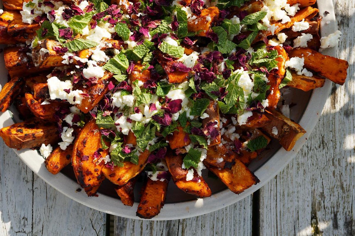 FoodWranglers's tweet photo. Sweet potato in rose harissa salad topped with feta cheese, rose petals and fresh mint #foodie #sweetpotato #salad #summer #ireland #irish #cookingathome #recipe #vegetarian https://t.co/HTcj0nHD7l