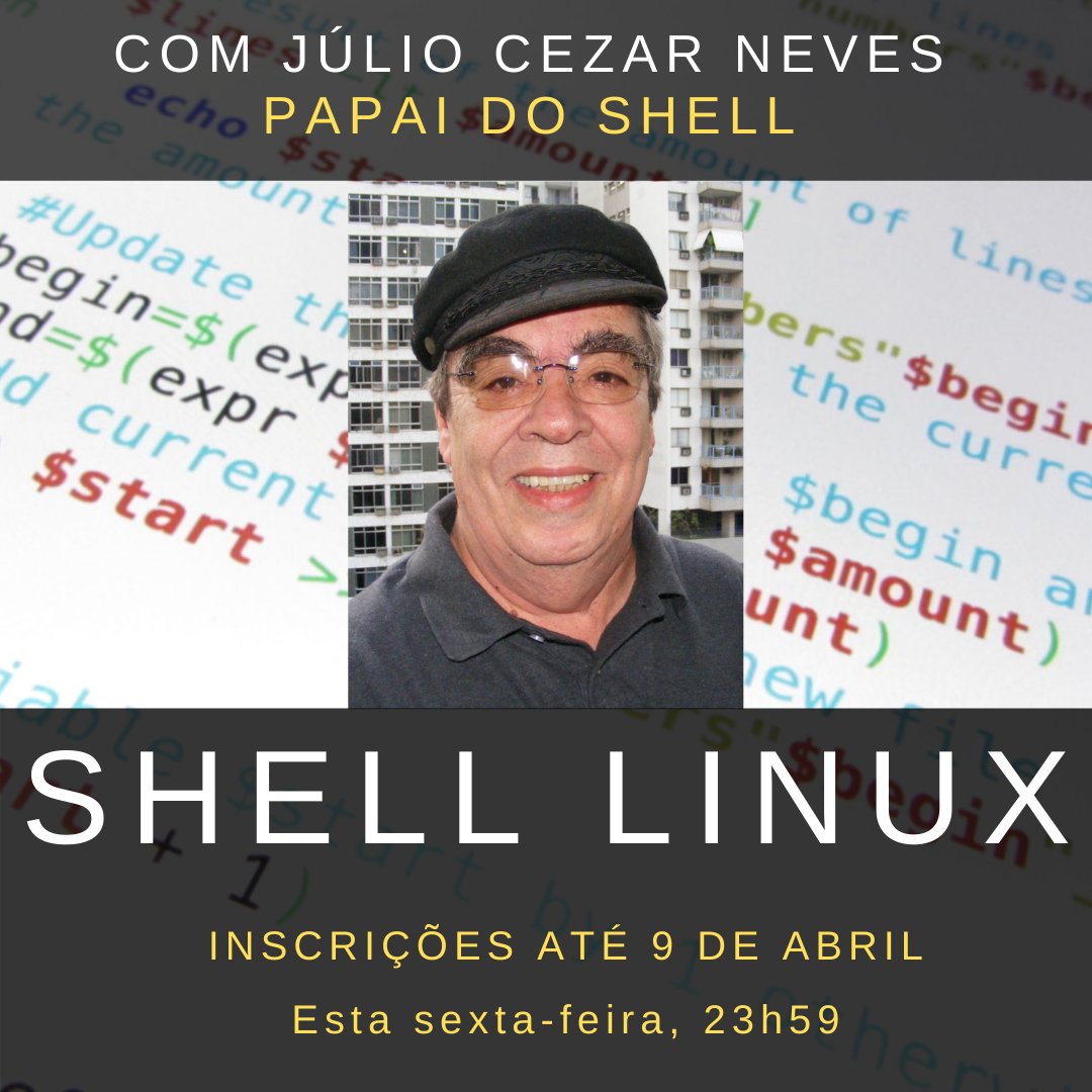 juliobash's tweet photo. De novo, e mais uma vez: Quer ser Root?
Vem comigo, inscrições somente até esta sexta-feira!
https://t.co/gLaBdEc6Gc
#devops #shell #linux #shelllinux https://t.co/N4ESYn46Q8