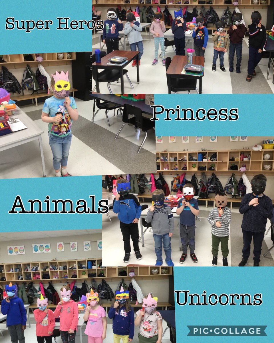 Kells_Castellan's tweet photo. After a classmate inspired us with his own papier-mâché mask, we decided to make our own. We used balloons, flour/water mix and newspaper and then painted them, turning them into animals, super heroes, unicorns and a princess! #ProceduralArt https://t.co/knMxhTiFgX