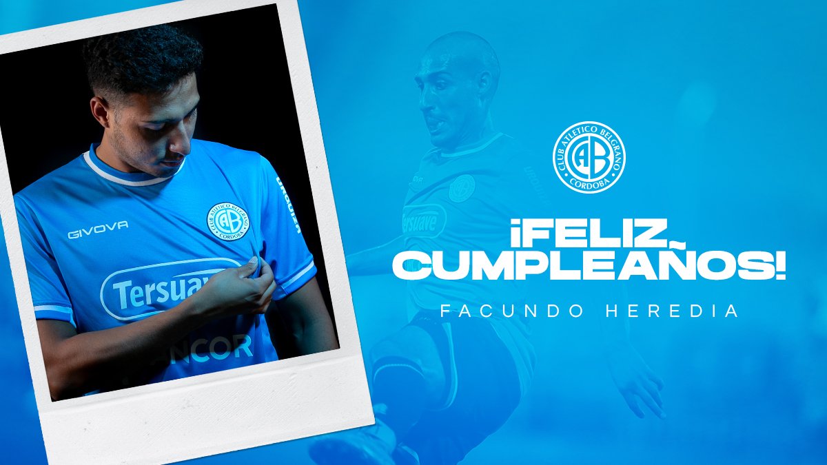 Belgrano's tweet photo. ��� Hoy celebra sus 22 años Facundo Heredia, jugador del plantel profesional de #Belgrano. ¡Feliz cumple, Facu! 👋 https://t.co/oI26PZWU5e