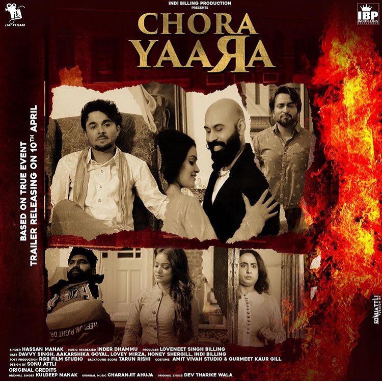 Second poster of #Chhorayaara with singer-@hassanmanak cast-@davvysingh,@AakarshikaGoyal,@LoveyMirza,@honeyshergil 
Indibiling production house-❤️