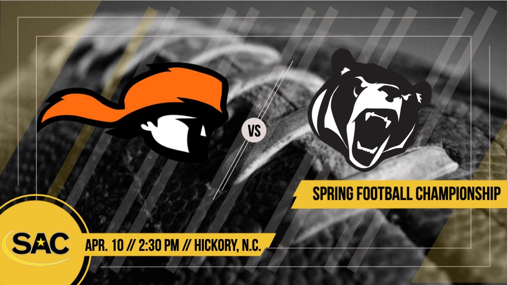 South Atlantic Conference (@sac_athletics) on Twitter photo . <a href="/BearsSports/">#GOBEARS</a> and <a href="/TusculumSports/">Tusculum Pioneers</a> Set to Meet for SAC Spring Football Championship Saturday #MakeSACYours #SACFB
Story: bit.ly/3moQxCc . <a href="/BearsSports/">#GOBEARS</a> and <a href="/TusculumSports/">Tusculum Pioneers</a> Set to Meet for SAC Spring Football Championship Saturday #MakeSACYours #SACFB
Story: bit.ly/3moQxCc