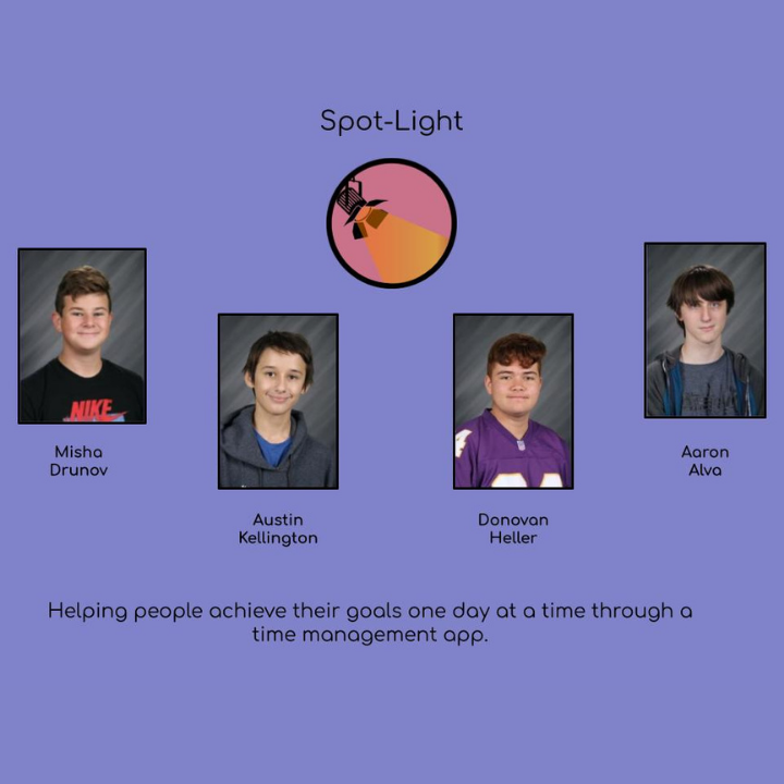 ConnectIT360's tweet photo. 2020-2021 Next Gen Tech 360 Finalist Highlight: Spot-Light
Spot-Light is a time-management app designed to help teens and young adults be more productive using a customizable calendar and friendly competition! #ConnectIT360 #NGT360Rocks https://t.co/0HIdFWoaSR