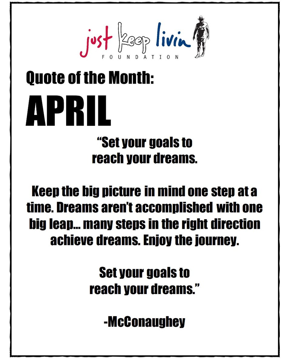 jklivinFNDN's tweet photo. Goals become dreams
#justkeeplivin #monthlyquote https://t.co/8q2i0qHMbM