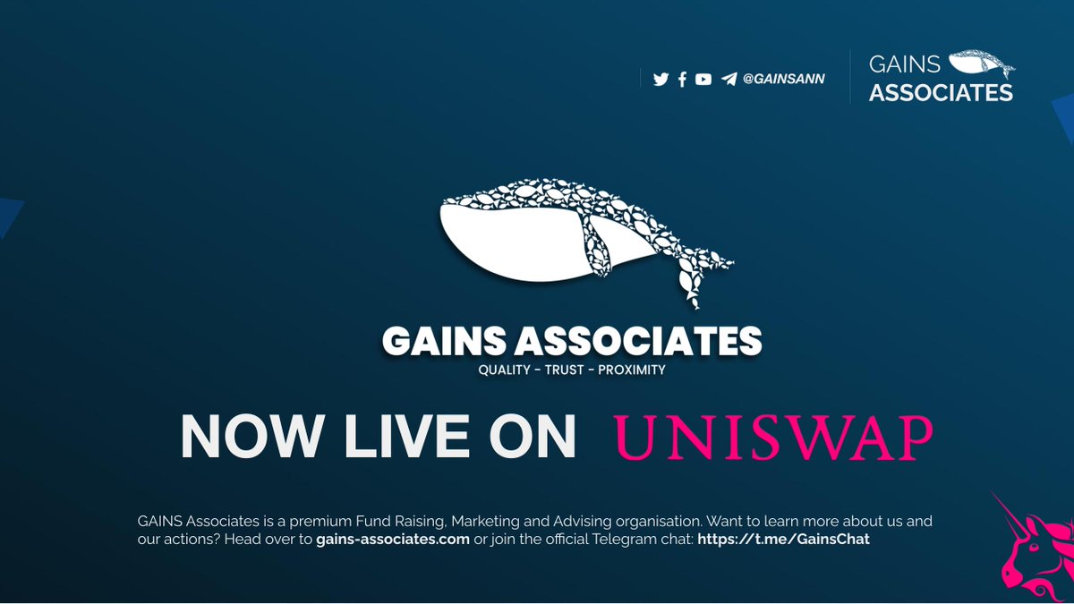 GainsAssociates's tweet photo. 🚨 SC Address of the GAINS Token: 0xd9b312d77bc7bed9b9cecb56636300bed4fe5ce9

🦄 Uniswap link: https://t.co/U4qWjSvvr8

🔹DEXTools Link: https://t.co/fz6XtmITZM

❌ Do NOT use any other link. There are multiple fake GAINS tokens out there.

$GAINS #GAINS https://t.co/K5UrZovz6X