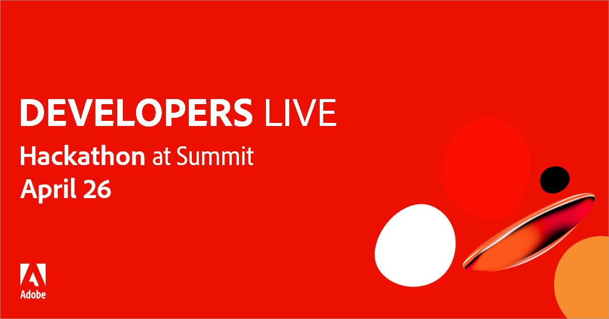 AdobeCommerce's tweet image. Don&apos;t miss the Adobe Developers Live: Hackathon at @AdobeSummit on Monday, April 26. Register now to join in: adobe.ly/3cWRBdz 
#AdobeDevelopersLive #AdobeSummit @adobedevs