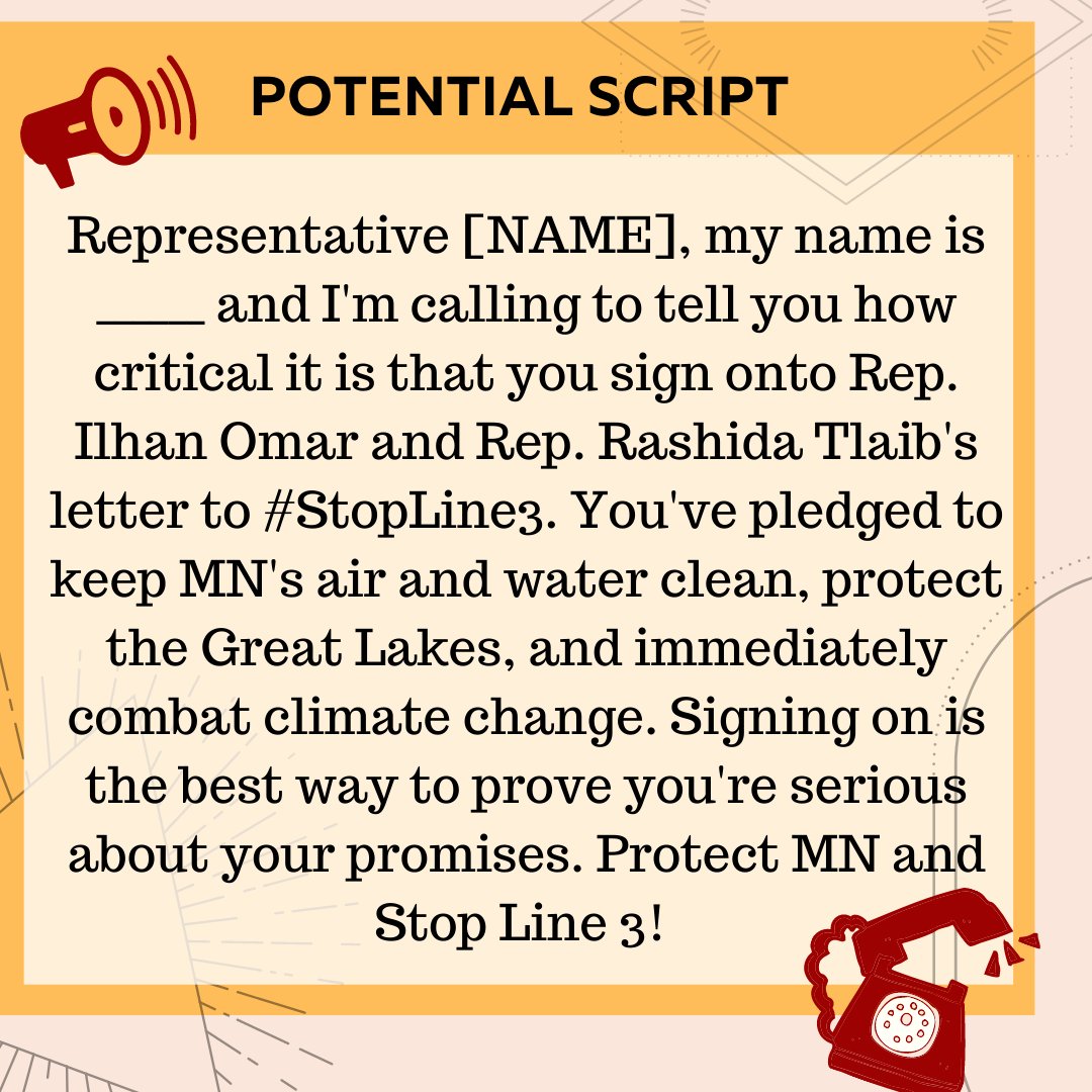 MN_350's tweet image. ⚡2 MINUTE ACTION ALERT: We need our MN representatives to sign on to Rep.@IlhanMN's and Rep. @RashidaTlaib's letter urging President Joe Biden@POTUS to #ShutDownDAPL and #StopLine3. 

☎️ Call your reps today and tell then to sign this letter!