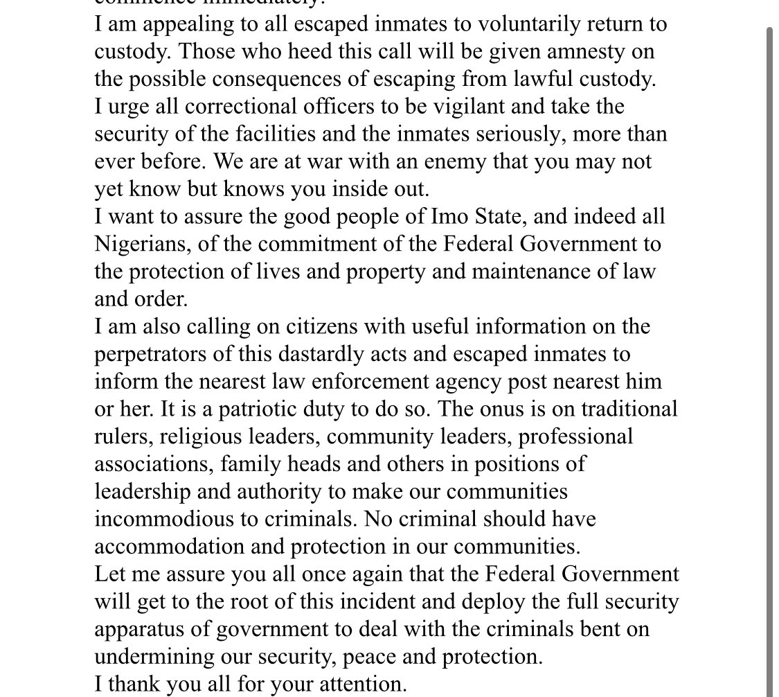 raufaregbesola's tweet photo. FG WILL FISH OUT CRIMINALS AND BOOST SECURITY AROUND CUSTODIAL CENTRES

Today, I visited the Nigeria Correctional Service, Owerri Custodial Centre and the Imo State Command Headquarters of the Nigeria Police that was attacked in the early hours of Monday April 5, 2021. https://t.co/erXOUmlF03