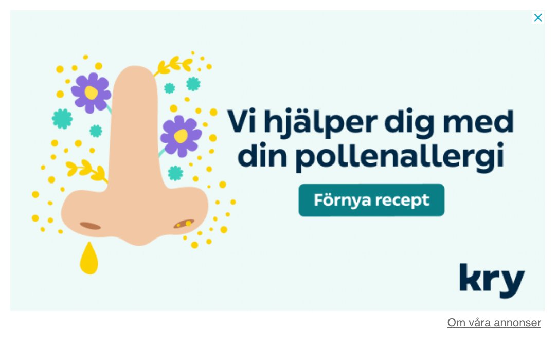 helenadreber's tweet photo. Kry hjälper oss med vår pollenallergi och fakturerar skattebetalarna 500 kr för läkemedel som i de allra flesta fall finns receptfritt. Det motsvarar 5 arbetade timmar av skatt för medelinkomsttagaren. Ovärt. @Skattebetalarna @regionstockholm https://t.co/QVng3L3FOK