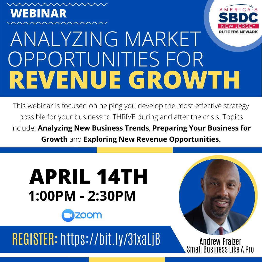 rnsbdc's tweet image. 📣NJSBDC at Rutgers-Newark&apos;s upcoming webinars from the week of April 12th📣
➡️SWIPE to view the list of the webinars:
➡️Register for these events at: bit.ly/RNSBDC-Eventbr… #sbdc #rnsbdc #smallbusinesscourse #smallbusinesswebinar #njsbdc #smallbiz #smallbusinesssupport