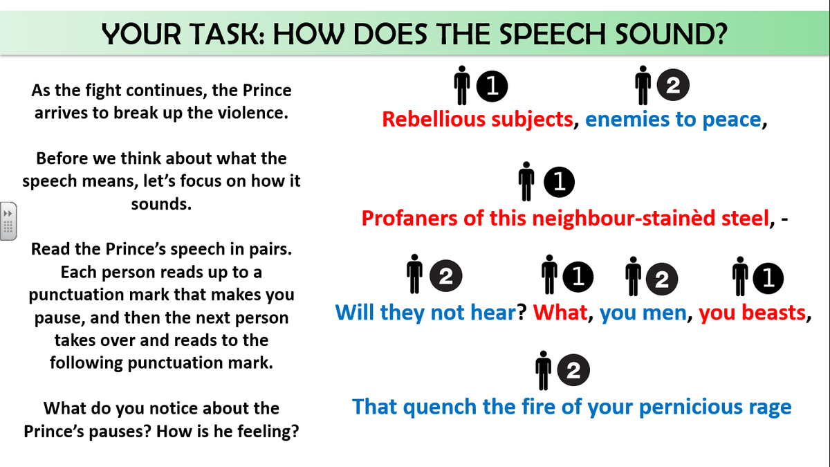 SPryke2's tweet photo. A few people have asked about the academic reading slides I shared yesterday for 'Romeo and Juliet'. They can be found in 'Lesson 2' of this folder which contains 4 lessons on Act 1, Scene 1. Help yourselves! https://t.co/7m49uFIXl2 @Team_English1 https://t.co/3EeX5f14ux