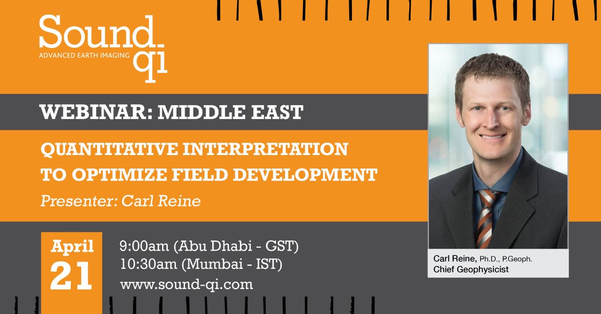 SoundQI's tweet image. If you are in the Middle East region, join Sound QI expert Carl Reine on April 21, 9am (GST-AbuDhabi) to discover how to optimize field development with #QuantitativeInterpretation and information. Register Today! hubs.li/H0KzCWt0