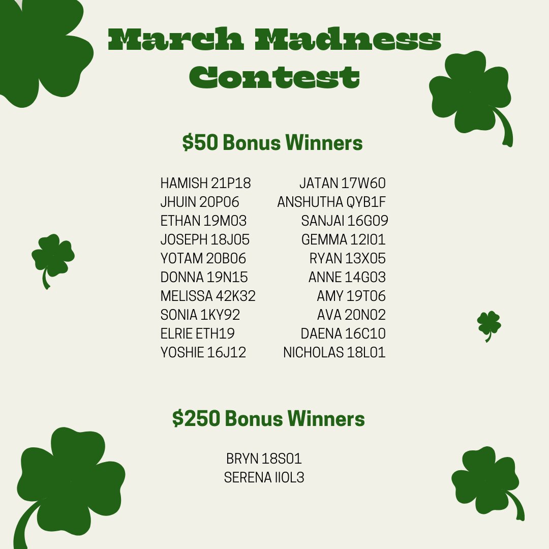 Congrats to the March Madness Winners! #TDOTCarriers #CarrierConnection #MarchMadnessWinners #ContestWinners