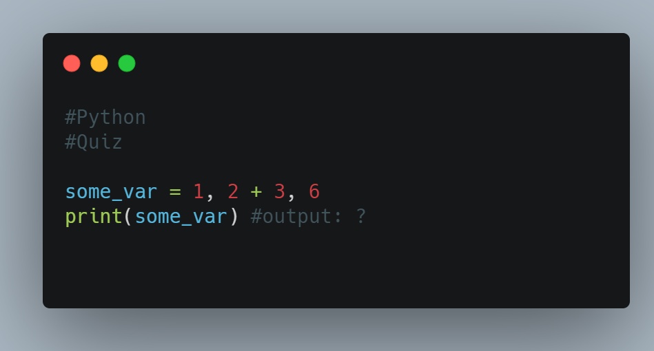 nurlan_aliyev13's tweet photo. R2 D1/100 of #100DaysOfCode 

#QuizTime what will be the output of this #Python program? https://t.co/oUjysJT9Gp