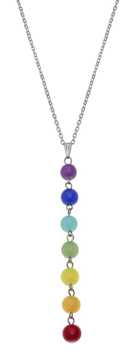 JewelleryTamsin's tweet image. Chakra Pendant Necklace with colourful glass beads.  Plated with hard-wearing &amp;amp; hypoallergenic rhodium.  Gift box included.  amandatamsin.co.uk/fashion-jewell…  #chakragifts #necklaces