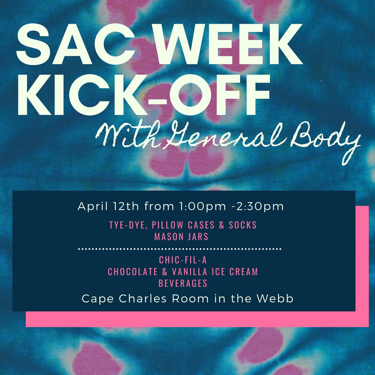 ODUSAC's tweet image. A general body meeting like no other check us out April 12th to get your spirits right for the rest of the week 😎