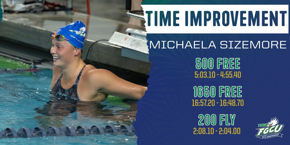 In just two years swimming for the 🟢 &amp; 🔵, .<a href="/mikeandcheesee/">Michaela Sizemore</a> has already knocked off time in 3⃣ different events. She picked up ✌️ silver medals at this year's CCSA Championship! 🥈

#TimeDropTuesday | #WingsUp 🤙🦅🌴