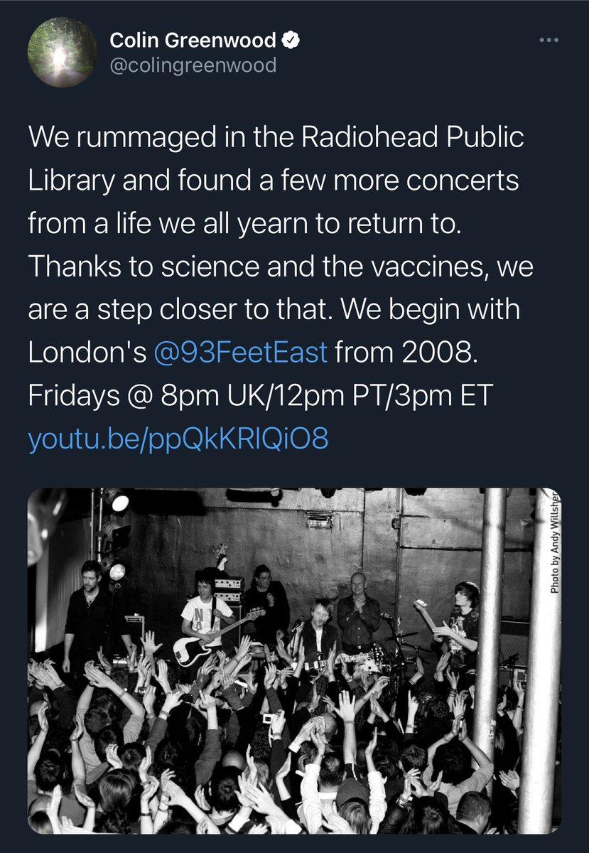 Radiohead_info's tweet photo. Colin Greenwood on Twitter 
https://t.co/S5FkQesnEh

https://t.co/QkBCIGTk7k https://t.co/0Gqk71HPr5