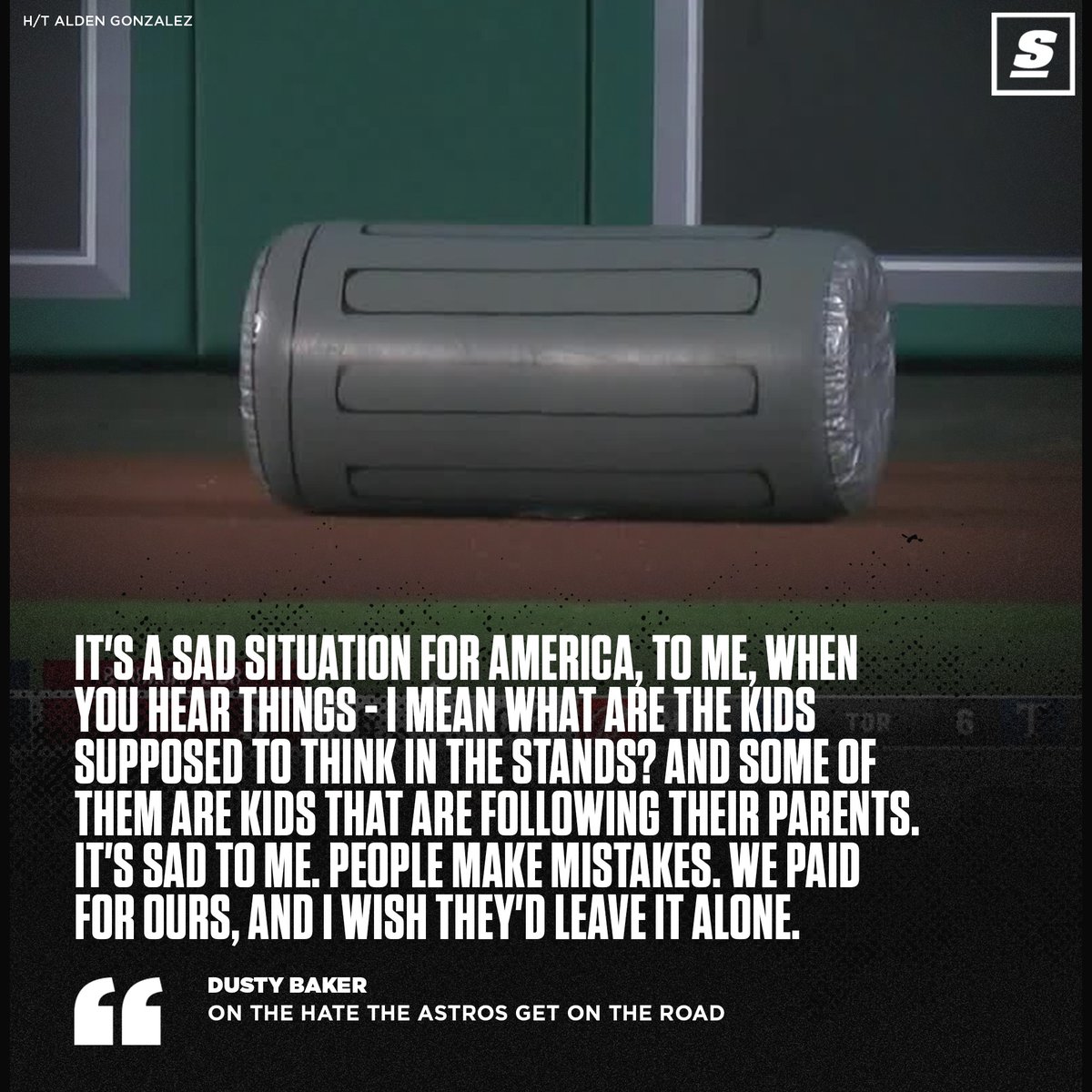 theScore's tweet photo. It's an inflatable trash can, Dusty. https://t.co/SunrkUzw6i https://t.co/QiC5eW0MAU
