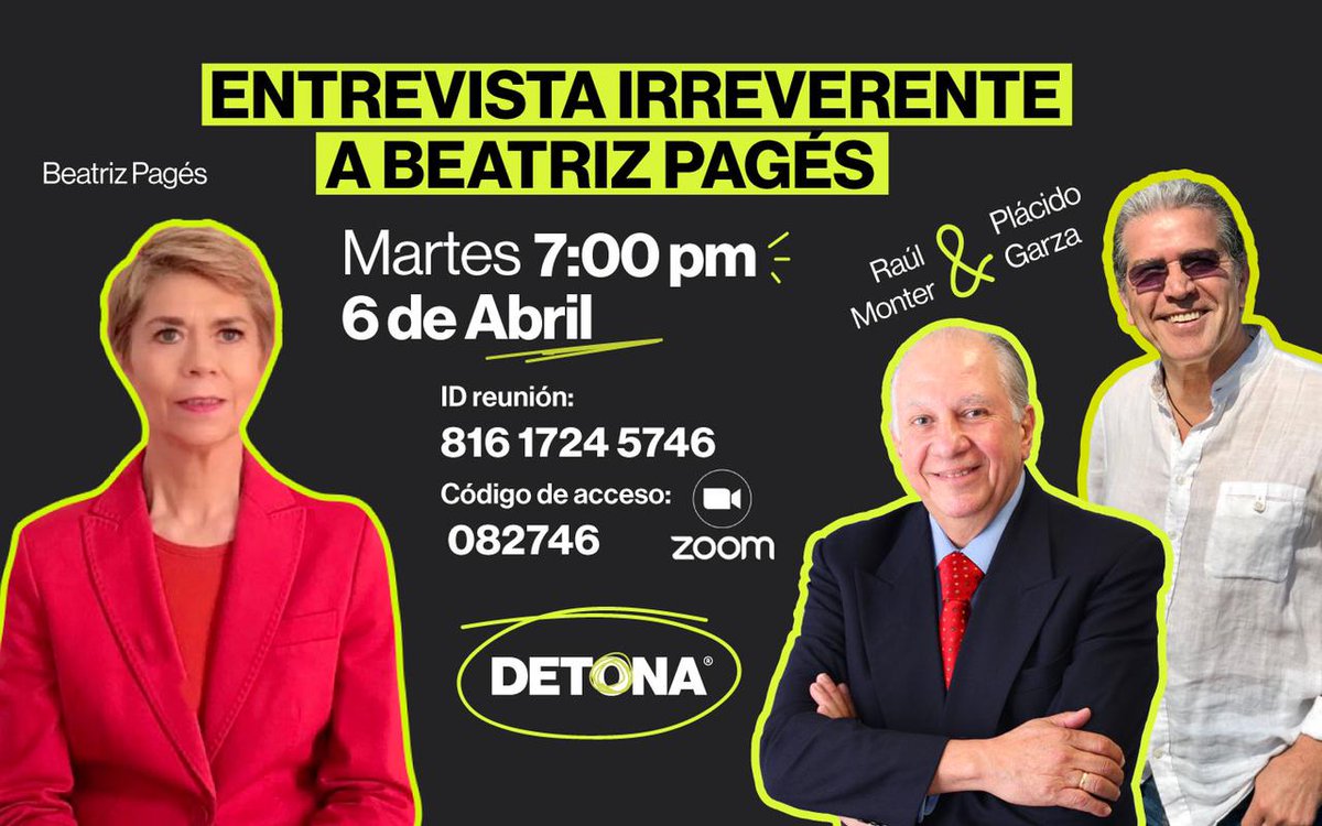 raulmonter4's tweet photo. HOY martes tendremos la oportunidad de platicar con Beatriz Pages conocedora de las entrañas del sistema político Méxicano. Te invito a ver escuchar y participar 😃🙂. Ahí te saludo 🤠 https://t.co/XTfzQhvvNN