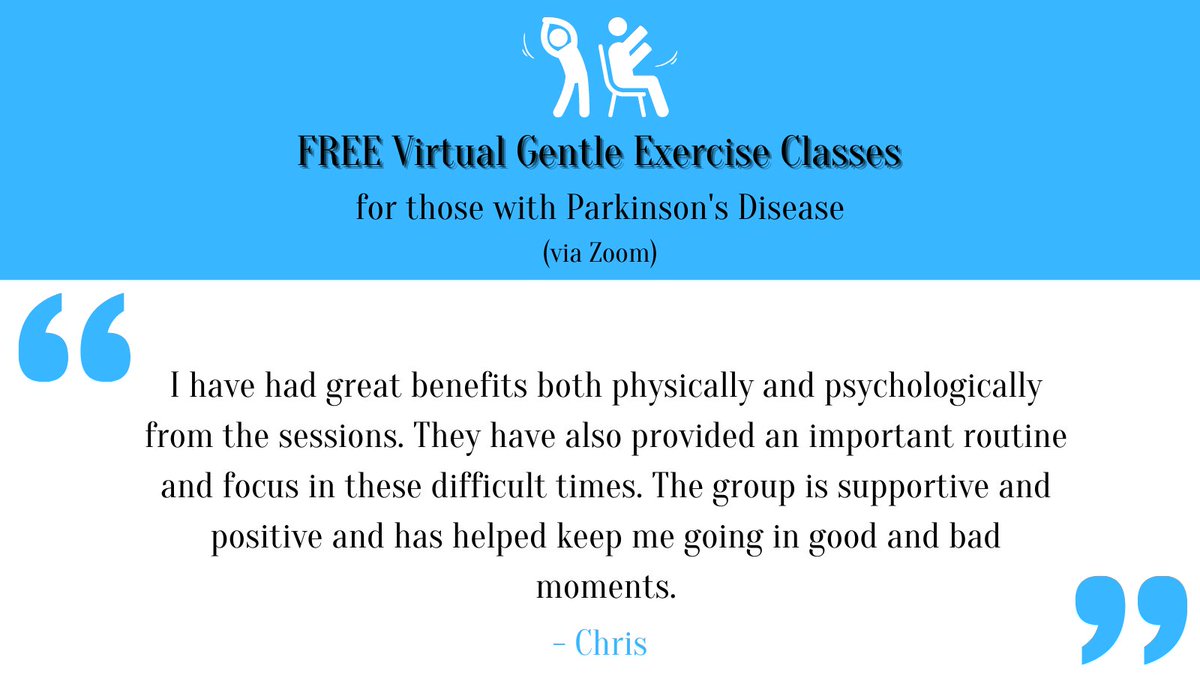 Feedback from one of our class members. It's so rewarding to hear directly from class participants how much the #gentleexercise classes help them both mentally &amp; physically. If you, or someone you know has #ParkinsonsDisease then please get in touch. 
janewexercise@gmail.com
