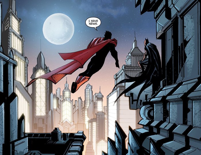 you_allow's tweet photo. I'm not smiling, you are!🥰😭
I totally lost it at "You're grinning like an idiot" 
Just love Bats and Supes moments like this one! 
#bromance #Batman #Superman #injusticegodsamongus https://t.co/LyFNWw3Pnf