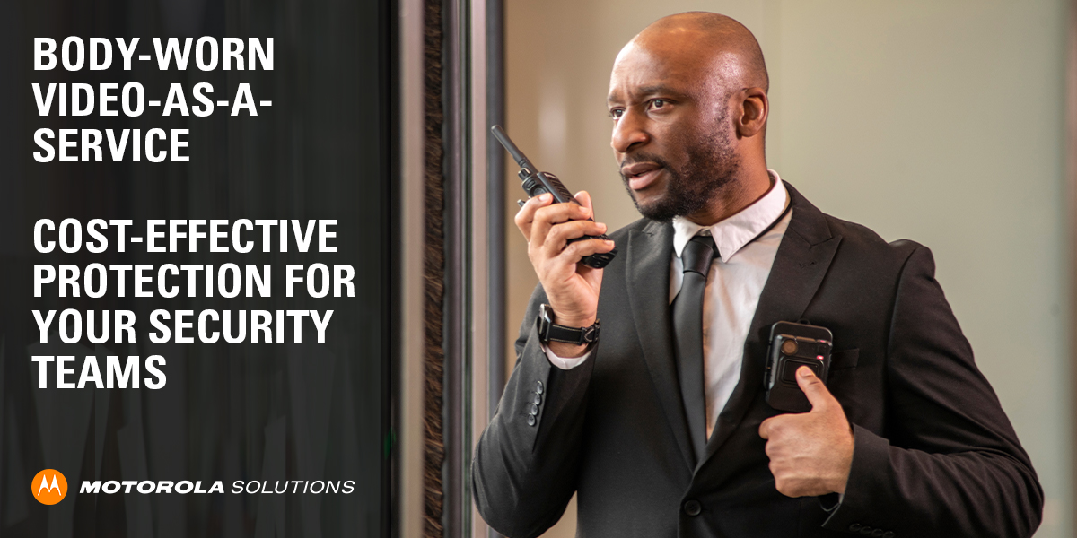 MotoSolutions's tweet photo. Create a safer working environment with #MotorolaSolutions #BodyWornCameras. Our Video-as-a-Service offering for commercial businesses enables you to protect staff and capture #evidence with minimal upfront investment. Find out more today: https://t.co/wDO2UrZGJc https://t.co/Dp1GocJDHw