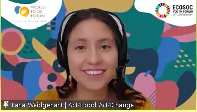 Quite inspiring to hear the young leader @lanaweid engaging youth champions across the globe to #Act4Food #Act4Change 

More power to #Lana for your great interventions for food security.

@FoodSystems @World_FoodForum @WFP @ypeerap @UNESCAP @UNYouthEnvoy @UNEP @SDG2030 @UNDP