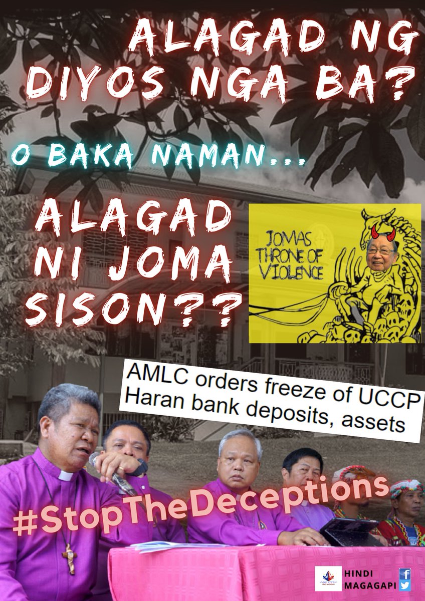 forpeace_oneph's tweet photo. Yes UCCP Haran? Hindi na nakapagpenitensya nitong Semana??
#UnmaskTerrorists #NoToCPPNPANDF #StopTheDeceptions https://t.co/RkhWaosnfm