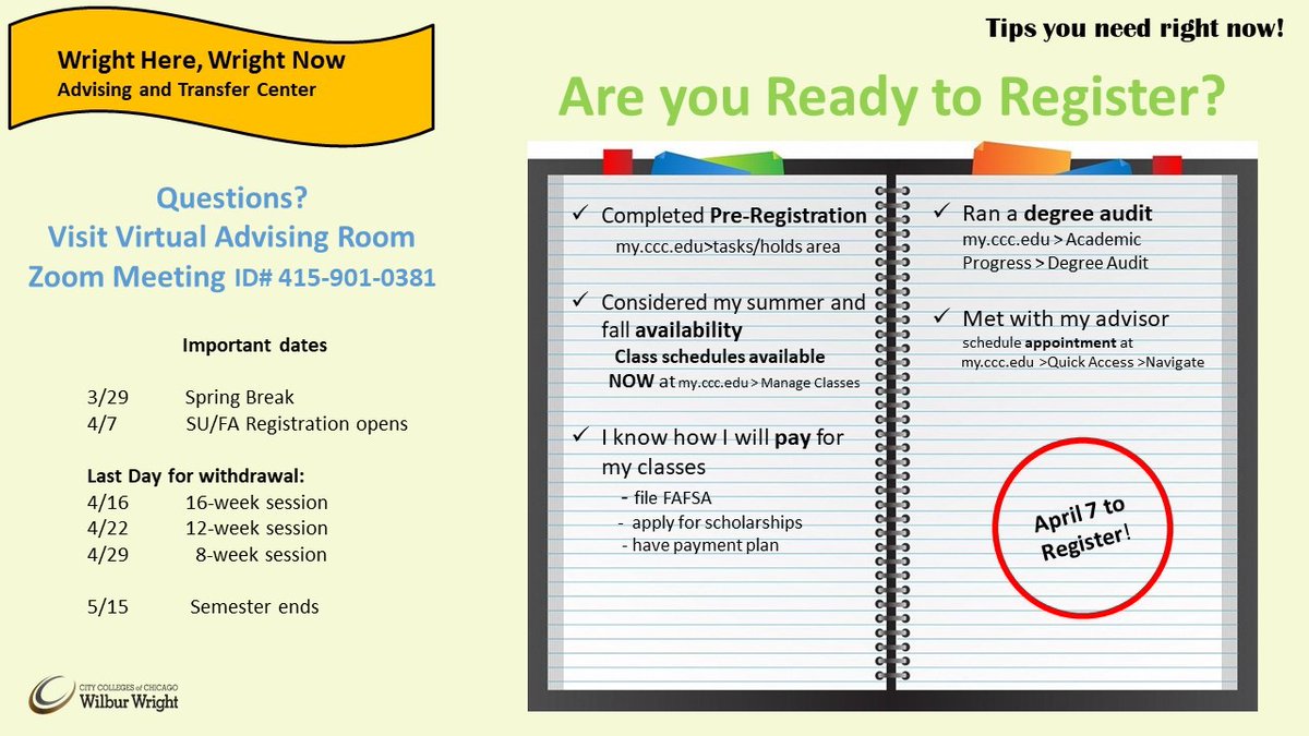 WrightAdvising's tweet photo. Summer and Fall 2021 registration is here! Priority today, open registration tomorrow! Get your classes today. https://t.co/g193IbqmmM