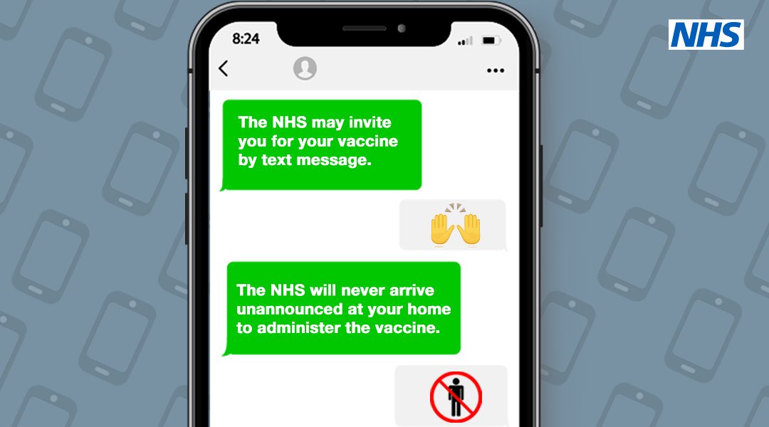 The NHS will never arrive unannounced at your home to administer the vaccine: nhs.uk/covid-vaccine-…