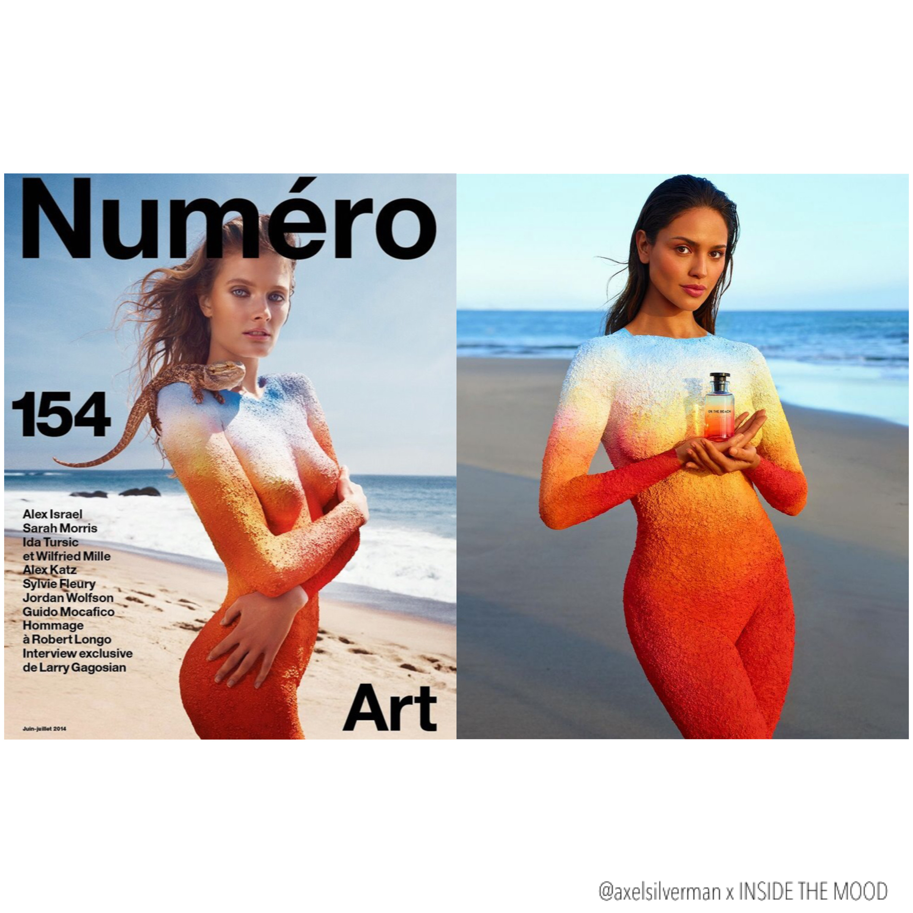 Inside the mood on X: FROM ART: Constance Jablonski photographed by Benny  Horne in “Alex Israel”, Numero 2014 — Eiza Gonzalez photographed by Thomas  Whitesideand body painted by Alex Israel, LV Parfum