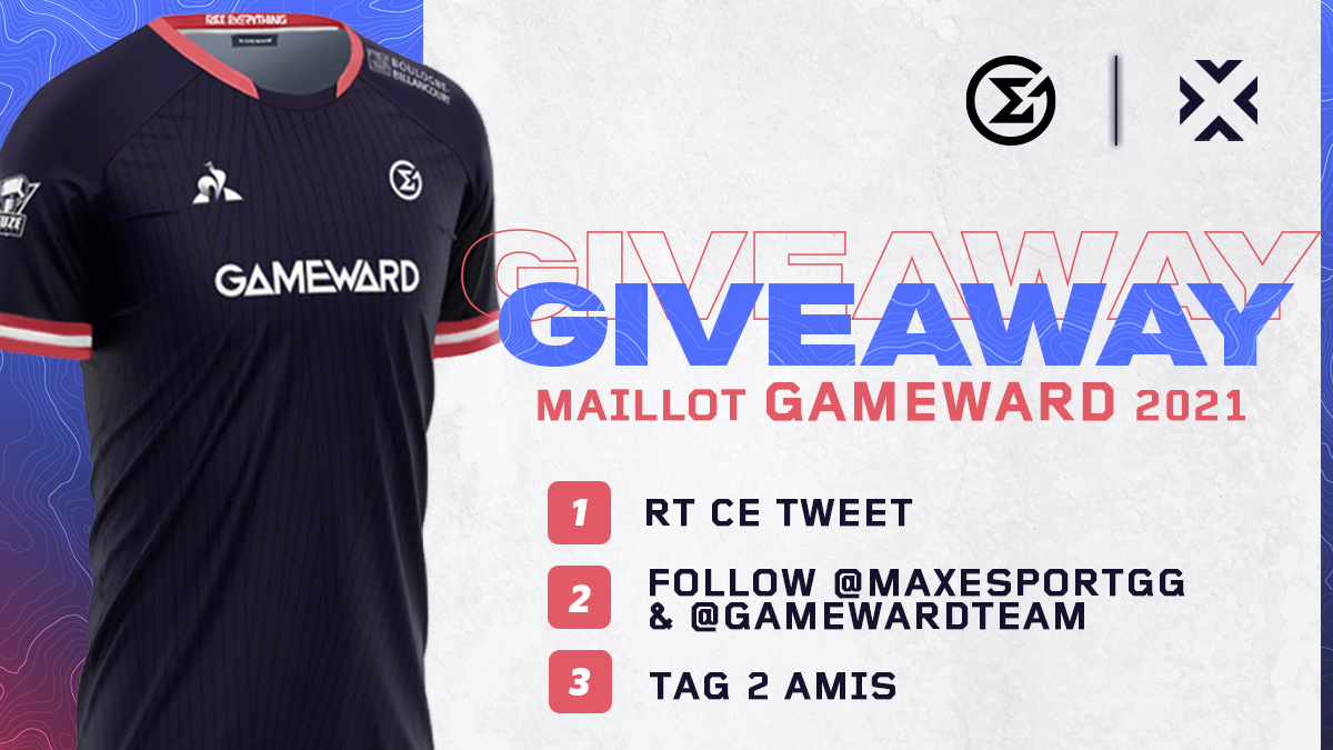 MaxEsportGG's tweet photo. 🎁 #GIVEAWAY ALERT🎁

La team #esport GameWard débarque sur https://t.co/W0rO0EeB6R ! 🔥
C'est l'occasion de te faire gagner le maillot 2021 et de porter haut leurs couleurs 😍👊 

Pour participer:
- RT ce tweet
- Follow @MaxEsportGG &amp; @GameWardTeam 
- Tag 2 amis

TAS: 13/04 https://t.co/6b9YOigiJr